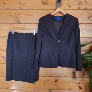 J. H. Collectibles 💜 NWT Suit Set Brown Twill Blazer Jacket 10 Pencil Skirt 8